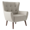 Poltrona Decorativa Malta Base Madeira Courino TCS 725 MOLL