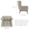 Poltrona Decorativa Malta Base Madeira Courino TCS 725 MOLL