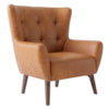 Poltrona Decorativa Malta Base Madeira Courino TCS 727 MOLL