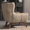 Poltrona Decorativa Malta Base Madeira Courino TCS 729 MOLL