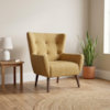Poltrona Decorativa Malta Base Madeira Linho Color Trend TCA 219 MOLL