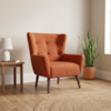 Poltrona Decorativa Malta Base Madeira Linho Color Trend TCA 303 MOLL