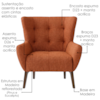 Poltrona Decorativa Malta Base Madeira Linho Color Trend TCA 303 MOLL