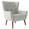 Poltrona Decorativa Malta Base Madeira Linho TCS 701 MOLL