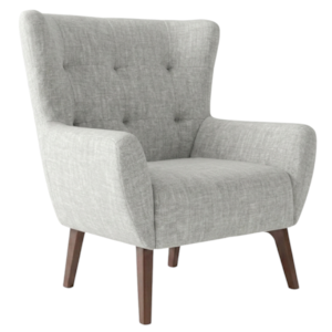 Poltrona Decorativa Malta Base Madeira Linho TCS 701 MOLL