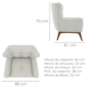 Poltrona Decorativa Malta Base Madeira Linho TCS 701 MOLL
