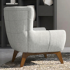 Poltrona Decorativa Malta Base Madeira Linho TCS 701 MOLL