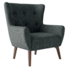 Poltrona Decorativa Malta Base Madeira Linho TCS 718 MOLL
