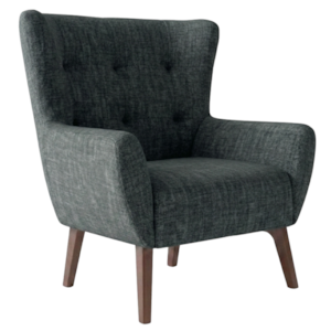 Poltrona Decorativa Malta Base Madeira Linho TCS 718 MOLL