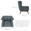 Poltrona Decorativa Malta Base Madeira Linho TCS 718 MOLL