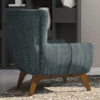 Poltrona Decorativa Malta Base Madeira Linho TCS 718 MOLL