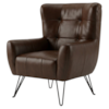Poltrona Decorativa Malta Pes Ferro Courino TCS 721 MOLL