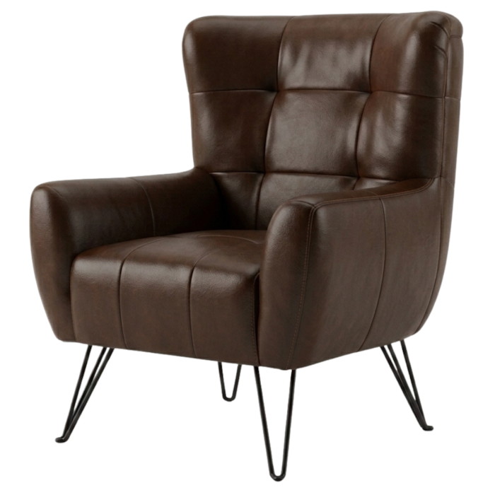 Poltrona Decorativa Malta Pes Ferro Courino TCS 721 MOLL
