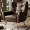 Poltrona Decorativa Malta Pes Ferro Courino TCS 721 MOLL