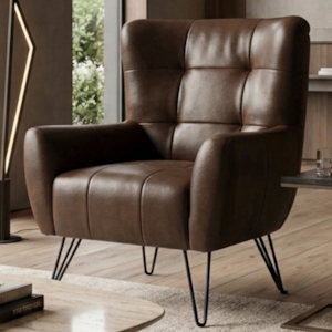 Poltrona Decorativa Malta Pes Ferro Courino TCS 721 MOLL