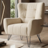 Poltrona Decorativa Malta Pes Ferro Courino TCS 725 MOLL
