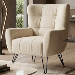 Poltrona Decorativa Malta Pes Ferro Courino TCS 725 MOLL