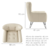 Poltrona Decorativa Malta Pes Ferro Courino TCS 725 MOLL