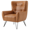 Poltrona Decorativa Malta Pes Ferro Courino TCS 727 MOLL