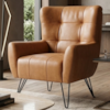 Poltrona Decorativa Malta Pes Ferro Courino TCS 727 MOLL