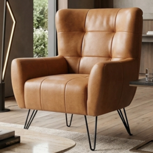 Poltrona Decorativa Malta Pes Ferro Courino TCS 727 MOLL