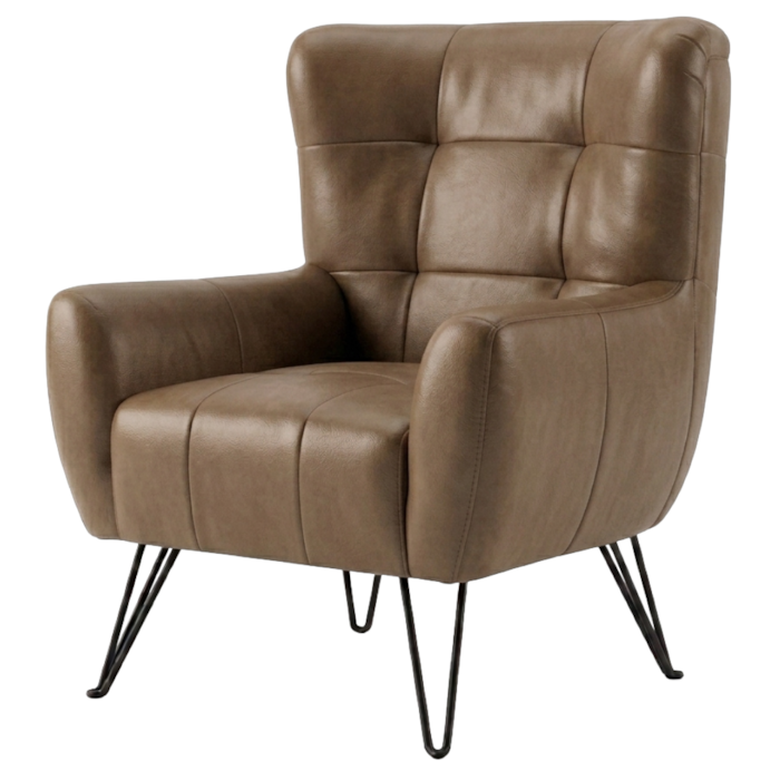 Poltrona Decorativa Malta Pes Ferro Courino TCS 729 MOLL