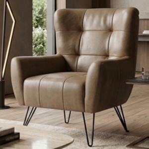 Poltrona Decorativa Malta Pes Ferro Courino TCS 729 MOLL