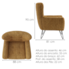 Poltrona Decorativa Malta Pes Ferro Linho Color Trend TCA 219 MOLL