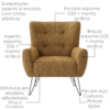 Poltrona Decorativa Malta Pes Ferro Linho Color Trend TCA 219 MOLL