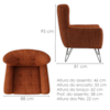 Poltrona Decorativa Malta Pes Ferro Linho Color Trend TCA 303 MOLL
