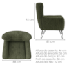 Poltrona Decorativa Malta Pes Ferro Linho Color Trend TCA 307 MOLL