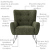 Poltrona Decorativa Malta Pes Ferro Linho Color Trend TCA 307 MOLL