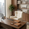 Poltrona Decorativa Malta Pes Ferro Linho TCS 701 MOLL