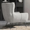 Poltrona Decorativa Malta Pes Ferro Linho TCS 701 MOLL