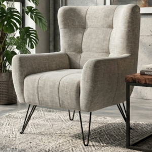 Poltrona Decorativa Malta Pes Ferro Linho TCS 701 MOLL