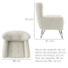 Poltrona Decorativa Malta Pes Ferro Linho TCS 701 MOLL