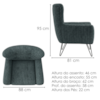 Poltrona Decorativa Malta Pes Ferro Linho TCS 718 MOLL
