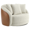 Poltrona Decorativa Maya Base Giratoria Boucle E Courino TCE 1010 TCS 727 MOLL
