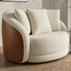 Poltrona Decorativa Maya Base Giratoria Boucle E Courino TCE 1010 TCS 727 MOLL