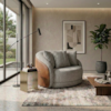 Poltrona Decorativa Maya Base Giratoria Boucle E Courino TCE 1018 TCS 727 MOLL
