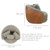 Poltrona Decorativa Maya Base Giratoria Boucle E Courino TCE 1018 TCS 727 MOLL