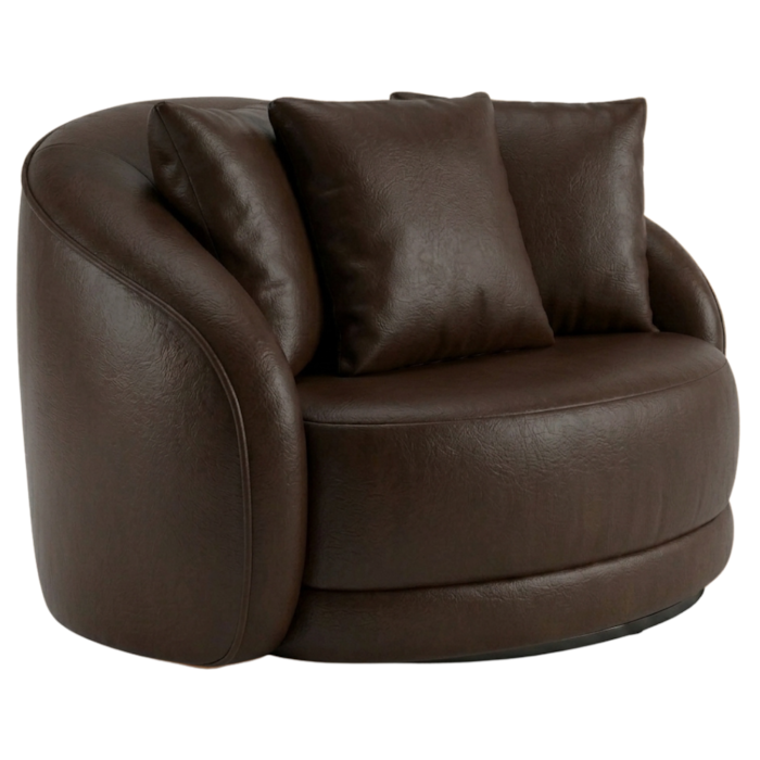 Poltrona Decorativa Maya Base Giratoria Courino TCS 721 MOLL