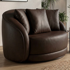 Poltrona Decorativa Maya Base Giratoria Courino TCS 721 MOLL