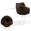 Poltrona Decorativa Maya Base Giratoria Courino TCS 721 MOLL