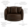 Poltrona Decorativa Maya Base Giratoria Courino TCS 721 MOLL