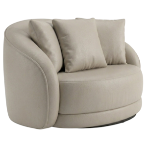 Poltrona Decorativa Maya Base Giratoria Courino TCS 725 MOLL