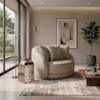 Poltrona Decorativa Maya Base Giratoria Courino TCS 725 MOLL