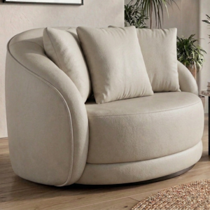 Poltrona Decorativa Maya Base Giratoria Courino TCS 725 MOLL