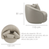 Poltrona Decorativa Maya Base Giratoria Courino TCS 725 MOLL