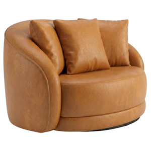 Poltrona Decorativa Maya Base Giratoria Courino TCS 727 MOLL